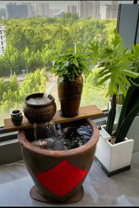 🏺 نافورة فخارية بتصميم صيني تقليدي